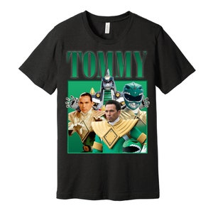 Tommy Oliver the Green Ranger - Oversized Graphic Street Fashion T-Shirt - Mighty Morphin Power Rangers Lover - Black White or Grey Tee