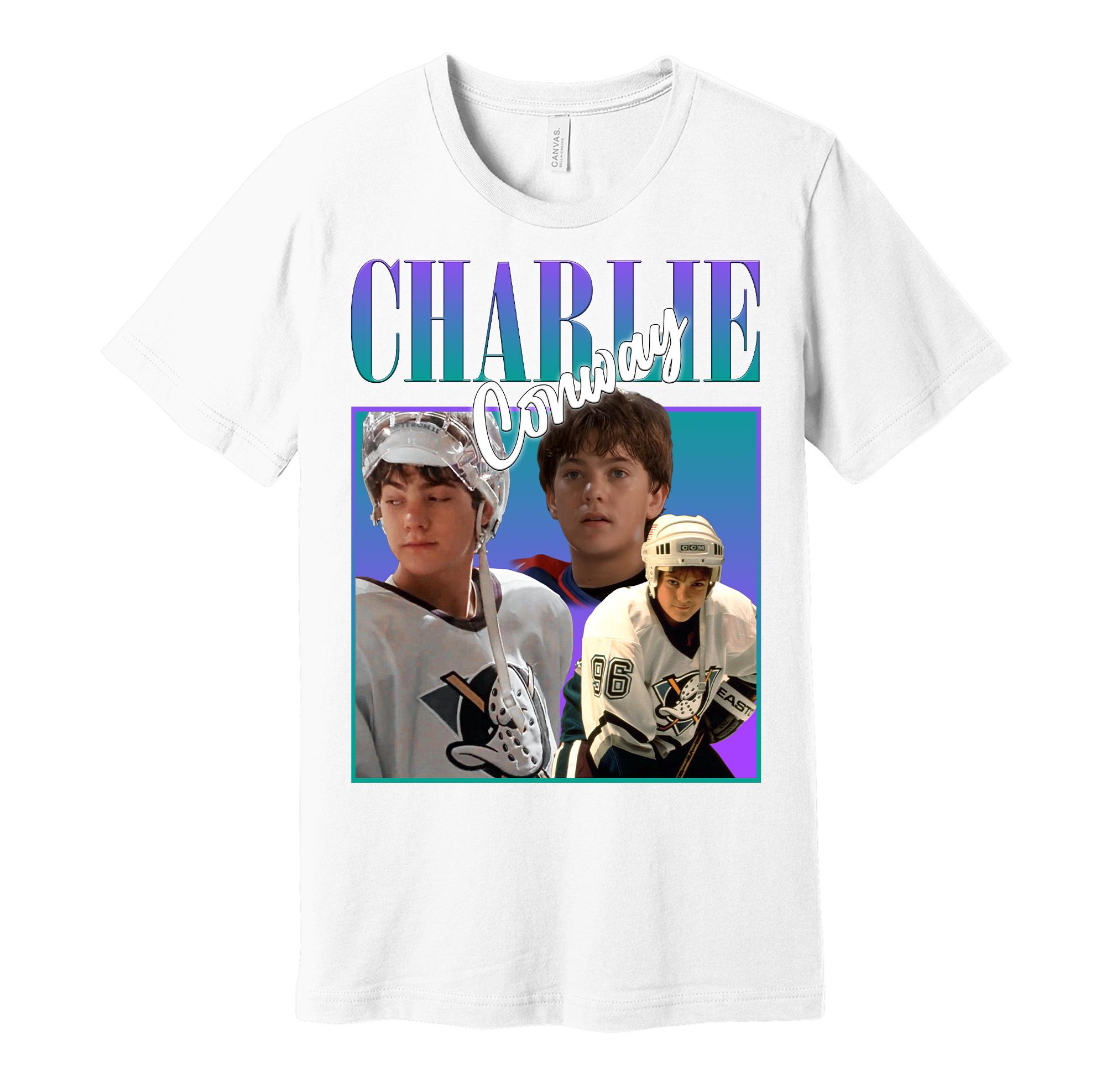 Phoneutrix Charlie Conway #96 Mighty Ducks Movie Hockey-Trikot, Weiß/Grün, Grün , Mittel