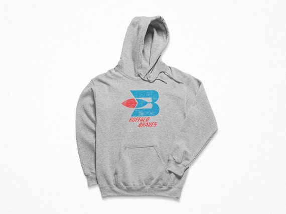 Buffalo Braves Throwback Hoodie Retro Distressed Logo Defunct