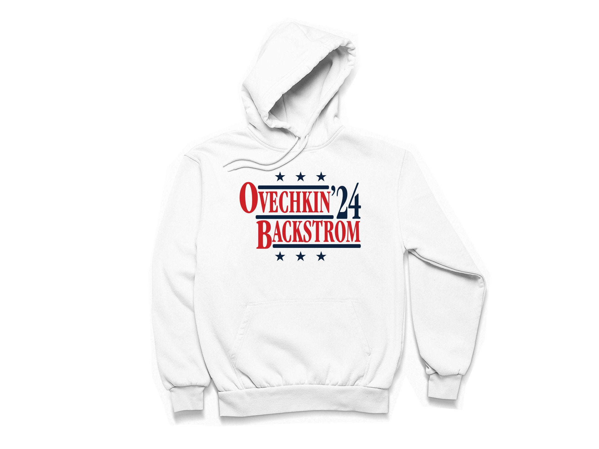 Ovechkin & Backstrom '24 - Washington Hockey Legends Political Campaign Parody T-Shirt - Hyper Than Hype Shirts S / Navy Shirt