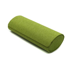 Green/MULTI color oval eyeglasses case comes with microfiber cloth by Terina