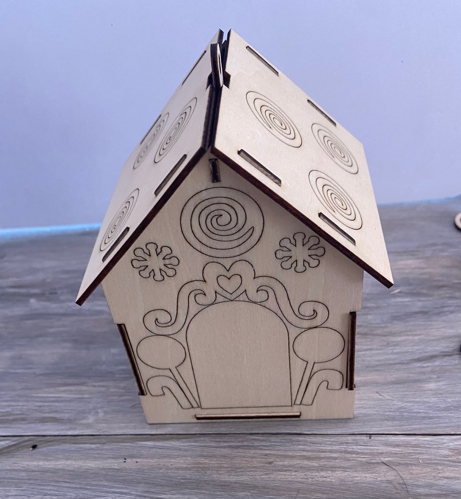 Unfinished Wooden Gingerbread House Diy Gingerbread House Etsy