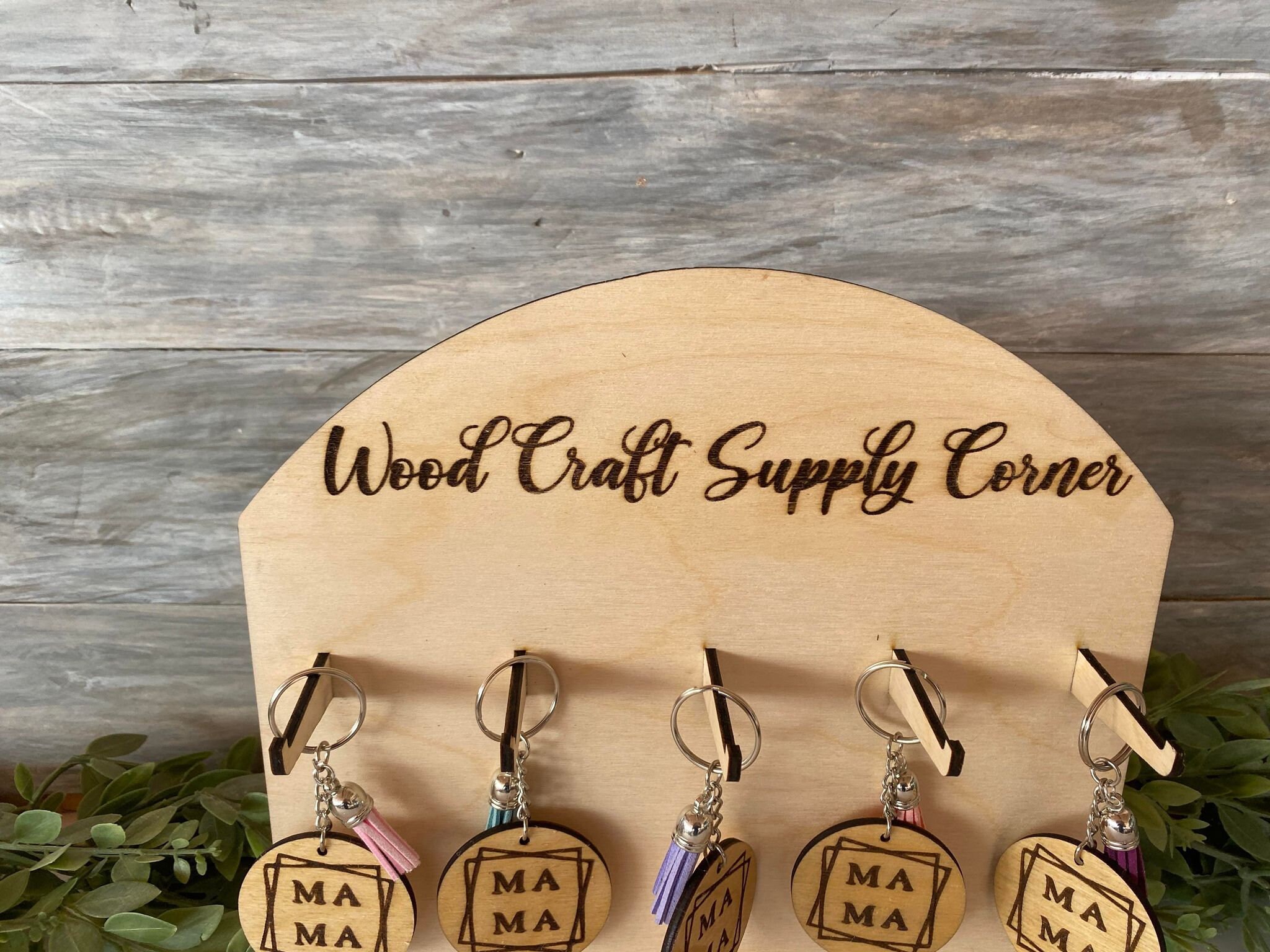 Personalized Wooden Keychain Display Stand Craft Fair Etsy