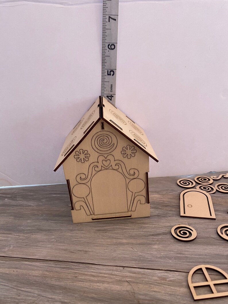 Unfinished Wooden Gingerbread House Diy Gingerbread House Etsy