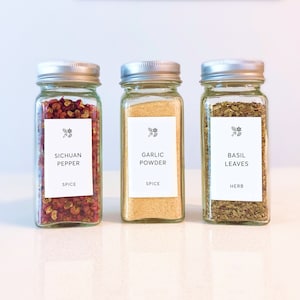 Printable Modern Spice Jar Labels | Minimalist Spices and Herbs Design | Set of 60 Labels | Kitchen Pantry Organization | Instant Download
