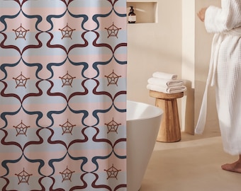 Nautical Ship Wheel Shower Curtain – Coastal Bathroom Decor, Fisherman & Beach House Maritime Vibes, Lake House Bath Accent