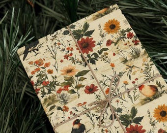 Vintage Wildflower Wrapping Paper: Botanical Floral Gift Wrap Roll - Etsy