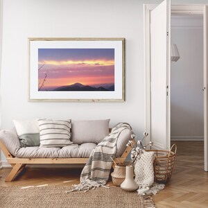 Sunset Mountain Wall Art, Wall Decor, Digital Art Print, Printable Art