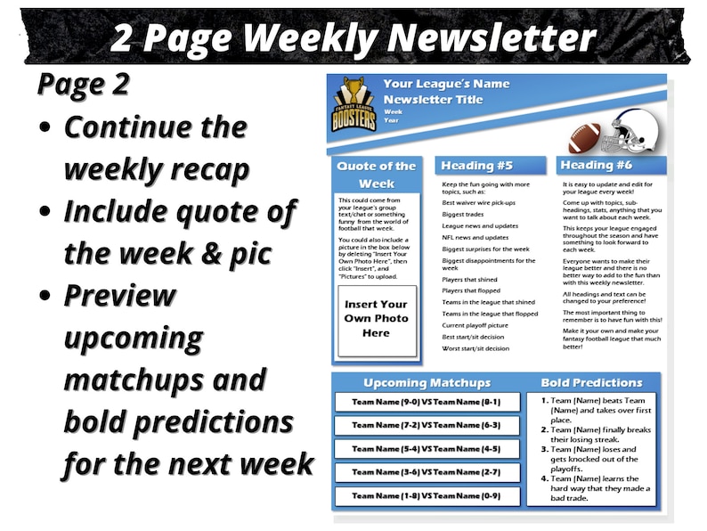 Fantasy Football Newsletter Template