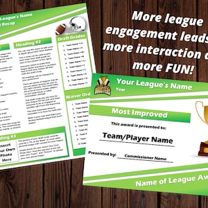 Editable Fantasy Football Templates | Draft Recap | 2 Page Newsletter ...