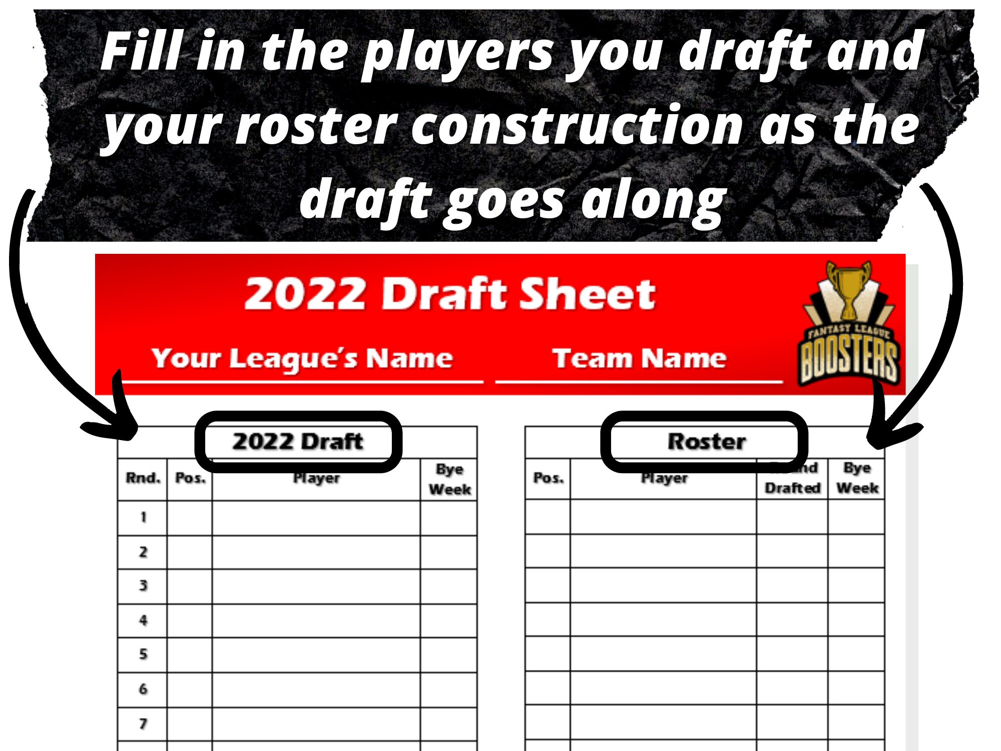 Editable Fantasy Football Draft Sheets 2022 Season - Etsy