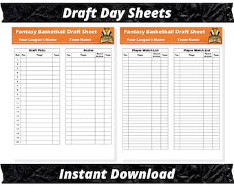 Bewerkbare Fantasy Basketball Draft Sheets | Seizoen 2024 | Microsoft Word direct downloaden
