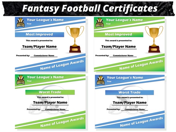 Trash Talker Award - Editable Fantasy Football Certificate