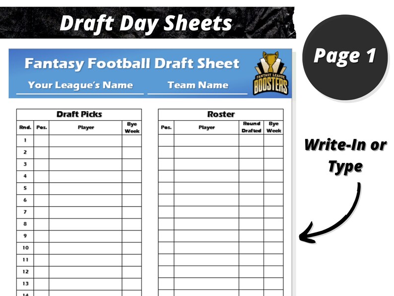 Fantasy Football Draft Sheets 2024 Season Microsoft Word Instant
