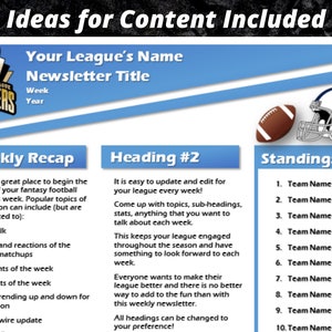 Fantasy Football Newsletter | 2 Page Editable Template | Microsoft Word ...