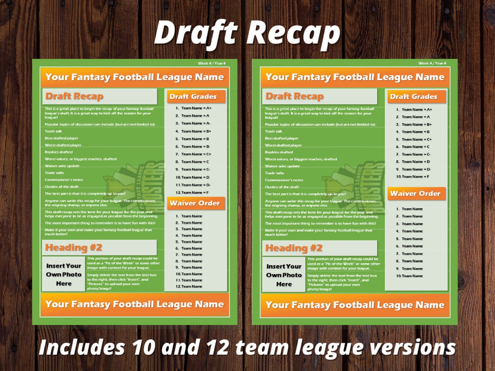 Fantasy Football Newsletter Template Fantasy Football Newsletter Template