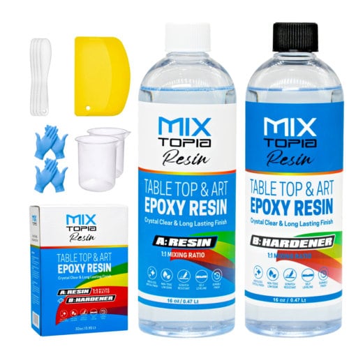 Kit de resina epoxi para verter profundamente, vidrio líquido transparente,  paquete de pigmentos de súper colores de 2 a 4 pulgadas, 1.5 gl