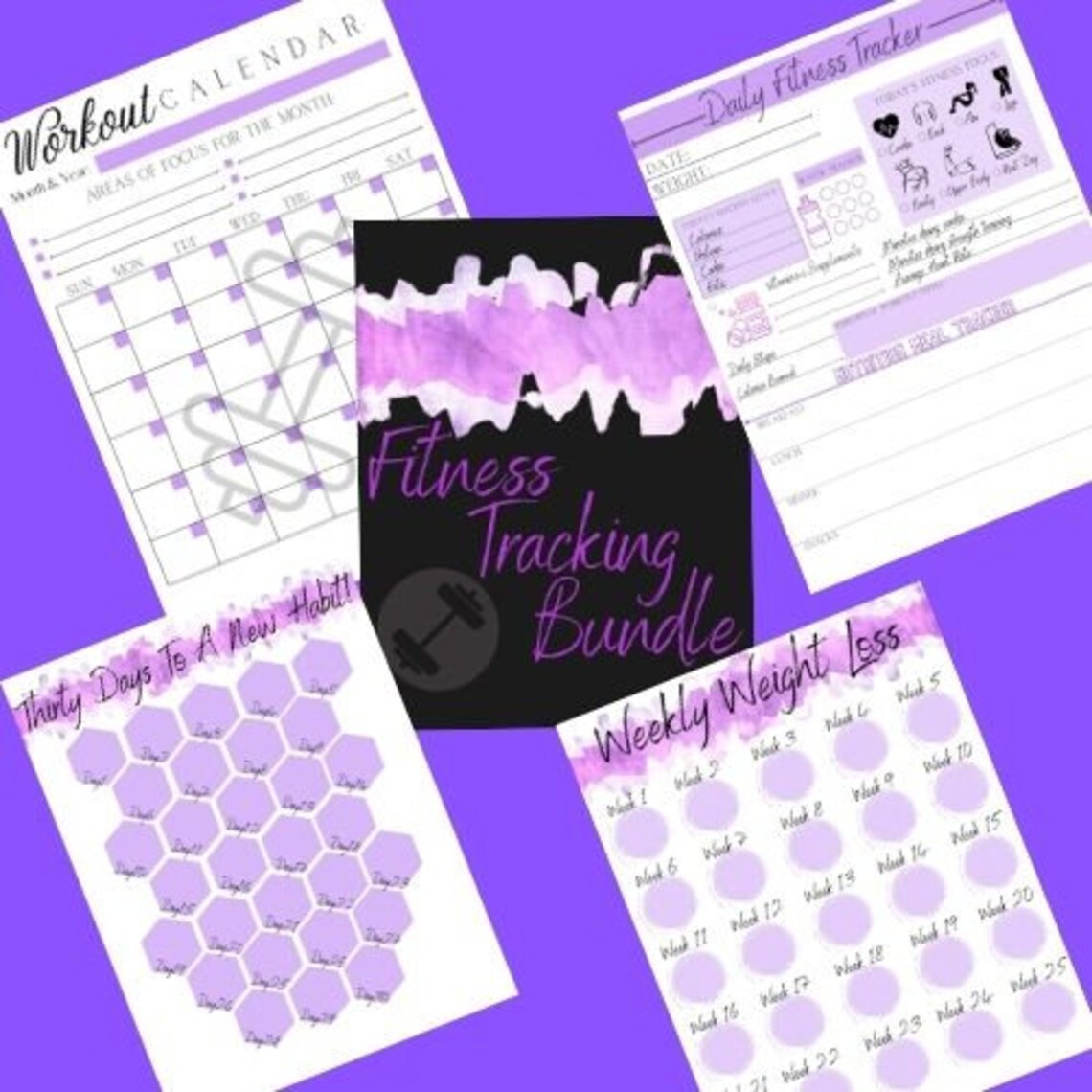 Daily/monthly Fitness Tracker Printables Etsy