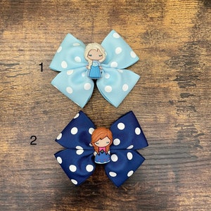 Elsa Anna Frozen Hair Bow 3.5 inch