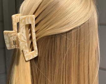 Kleine POSITANO Haarspange in Creme, Mini Haarklammer für Hochsteckfrisuren 7cm | estetic essentials