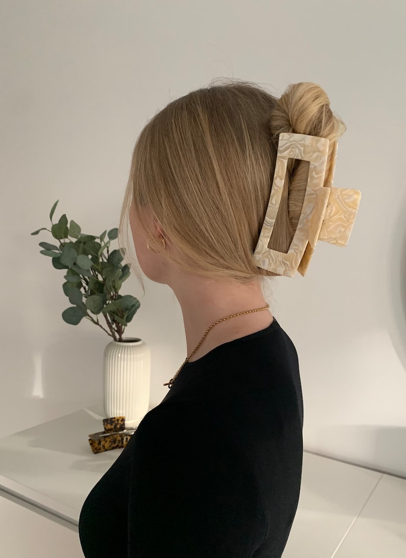 XXL POSITANO Haarspange in Schildpattoptik, Große Haarklammer für dickes Haar 13cm estetic essentials Bild 3