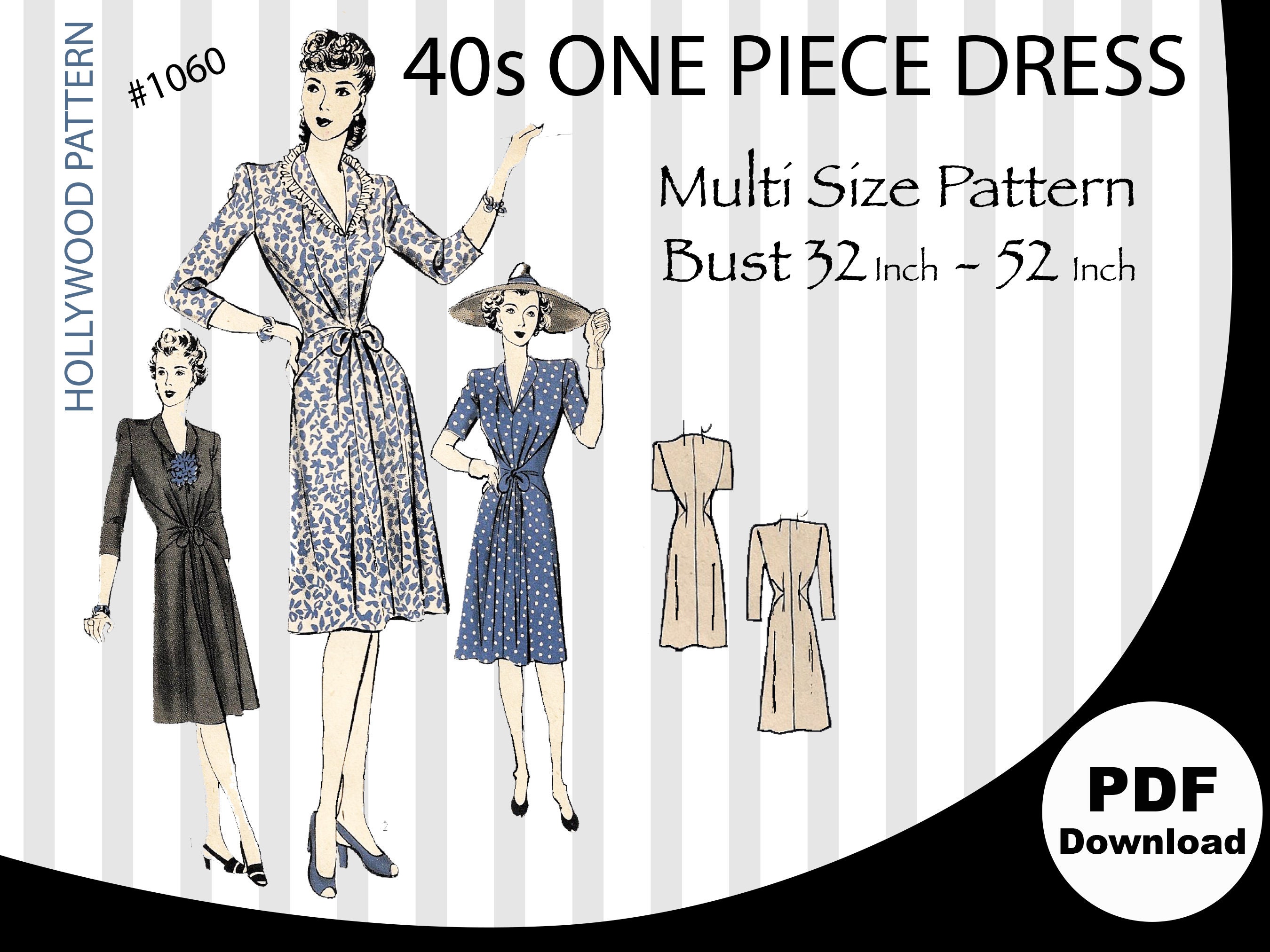 Multisize B31-B51, 40s, Hollywood Pattern 1060, Vintage