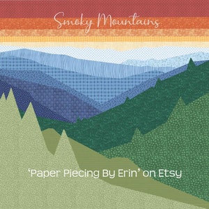 12&quot; Great Smoky Mountains Paper Piecing Pattern square block National Park