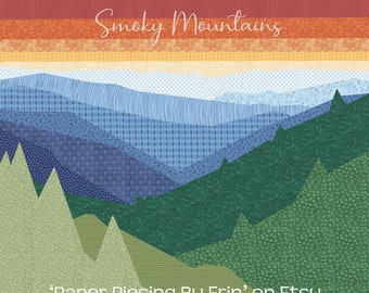 Great Smoky Mountains Paper Piecing Pattern square block National Park