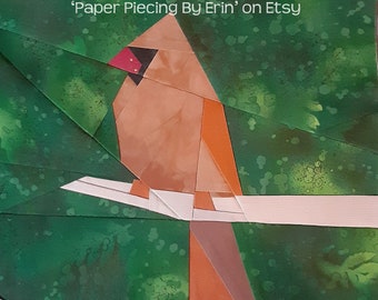Female Cardinal Paper Piecing Pattern