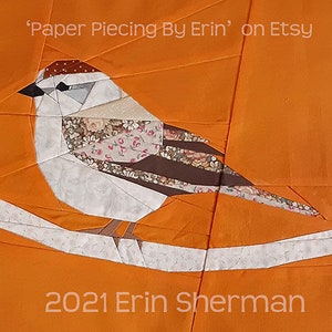 Chipping Sparrow Paper Piecing Pattern