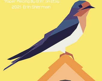 Barn Swallow Paper Piecing Pattern