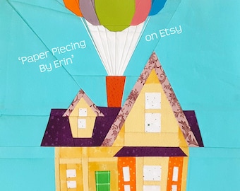 Ballon-Haus-Papier-Piecing-Muster