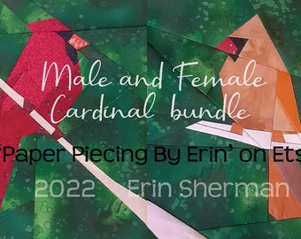 BUNDLE of two Cardinals Paper Piecing Patterns