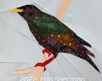 Starling Bird Paper Piecing Pattern