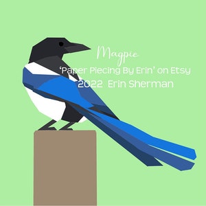 Magpie Bird Paper Piecing Pattern
