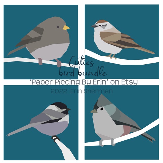 Cuties Bird Bundle 4 Paper Piecing Patterns | Etsy