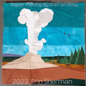 12&quot; Yellowstone Paper Piecing Pattern square block National Park