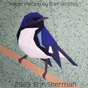Warbler Bird Paper Piecing Pattern Black-Throated Blue