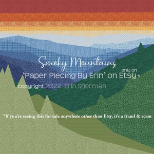 12" Great Smoky Mountains Paper Piecing Pattern square block National Park