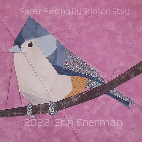 Tufted Titmouse Bird Paper Piecing Pattern