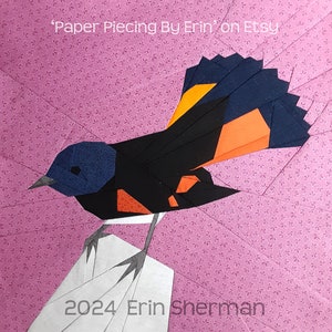 Paper Piecing-patroon Amerikaanse roodstaartvogel