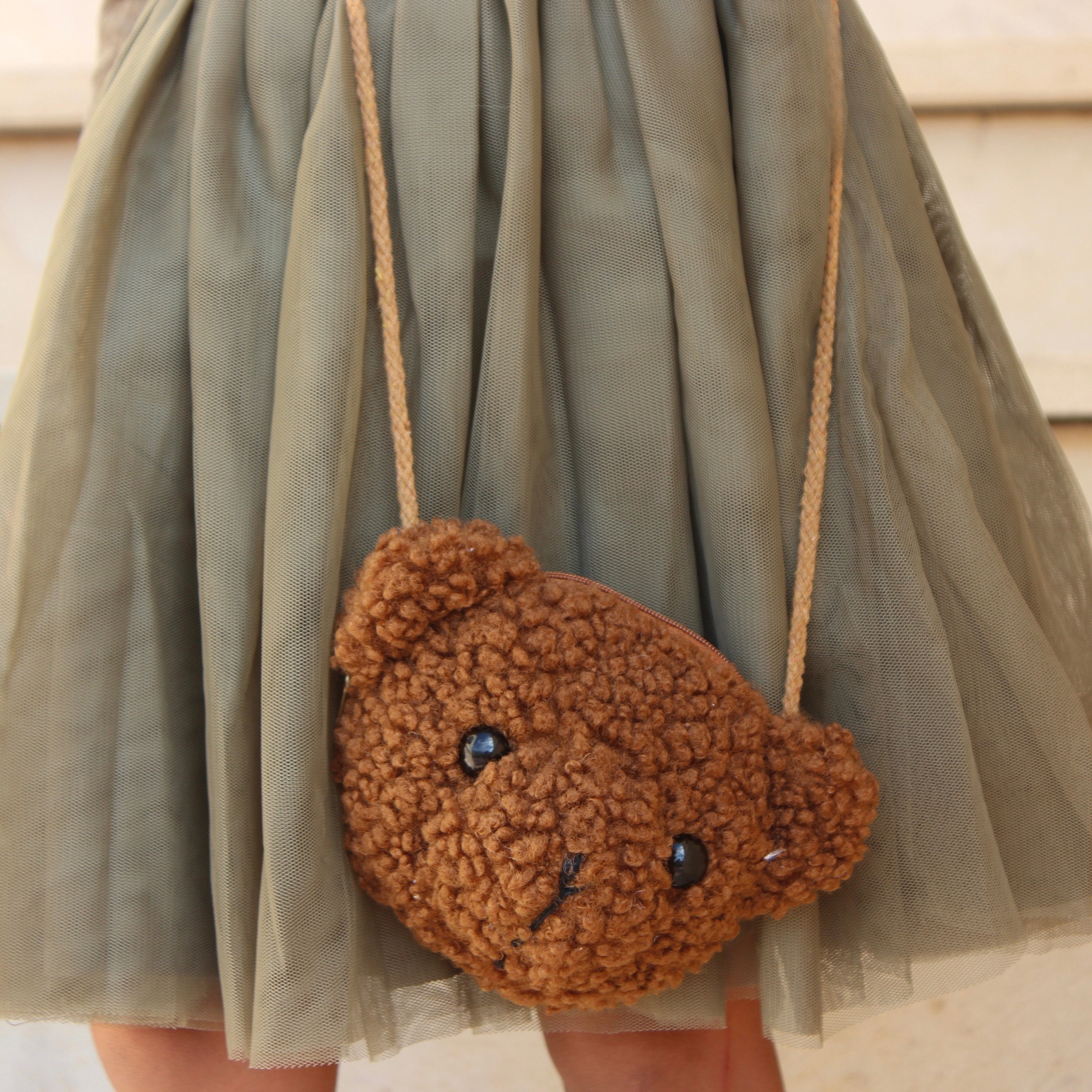 Women's crossbody mini teddy fleece bag