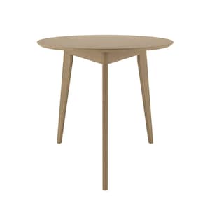 Orion 31 inch Light Round Dining Table / True Scandinavian Contemporary from Solid Baltic Birch Wood / Oak finish image 4
