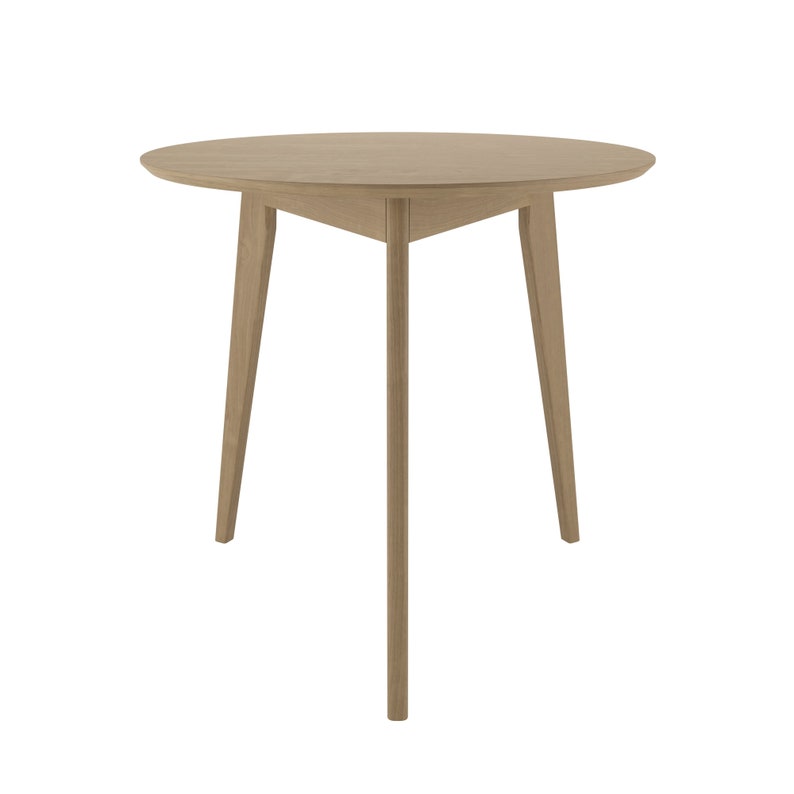 Orion 31 inch Light Round Dining Table / True Scandinavian Contemporary from Solid Baltic Birch Wood / Oak finish image 4