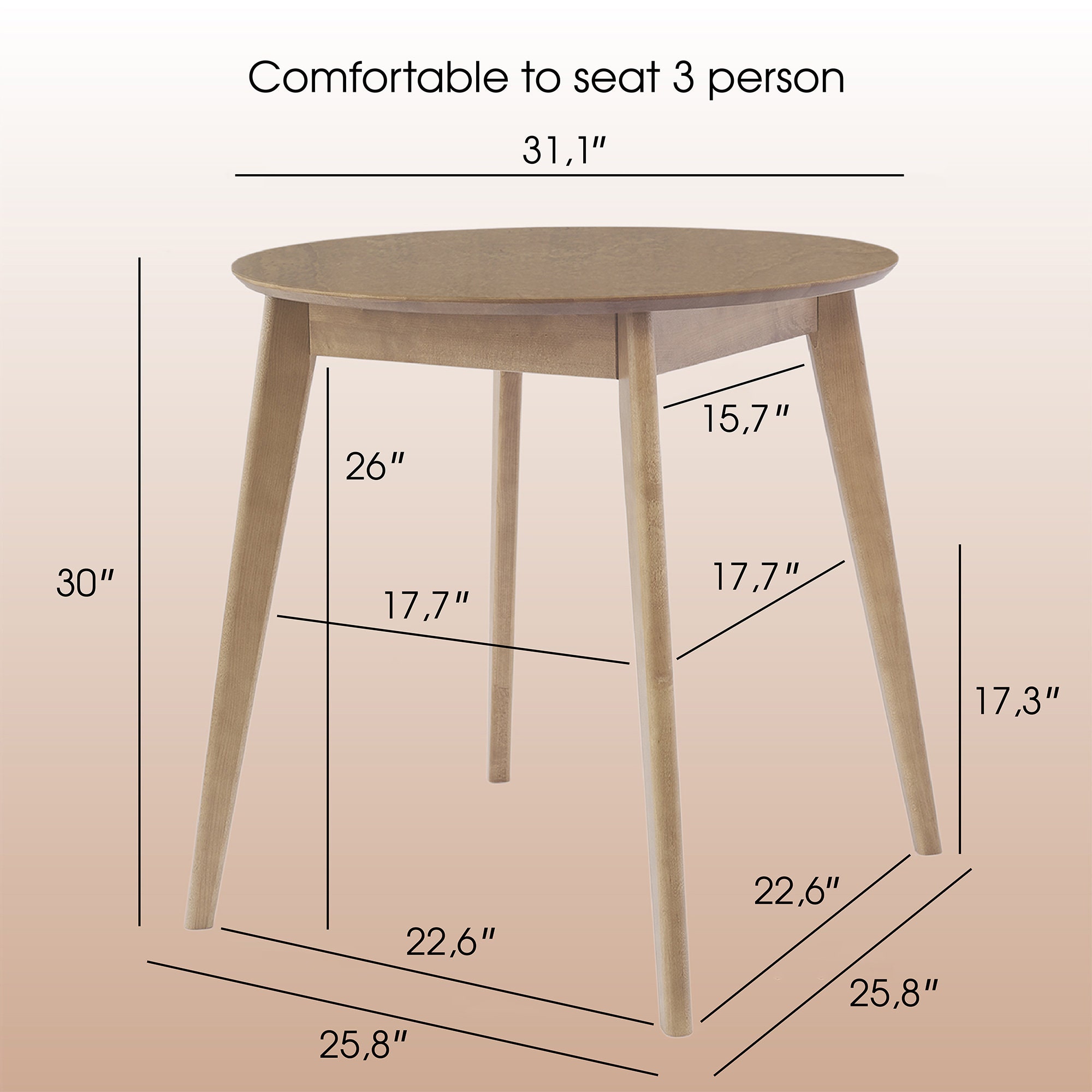 Orion 31 Inch Round Dining Table / True Scandinavian Contemporary From ...