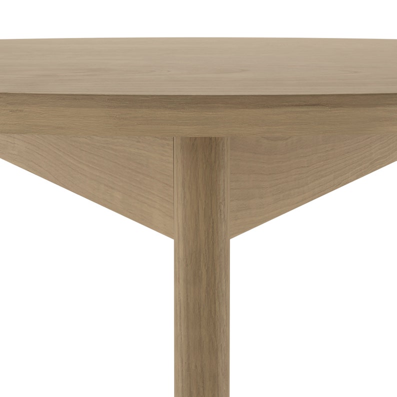 Orion 31 inch Light Round Dining Table / True Scandinavian Contemporary from Solid Baltic Birch Wood / Oak finish image 7