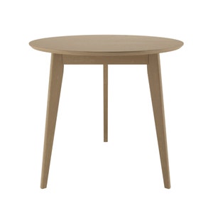 Orion 31 inch Light Round Dining Table / True Scandinavian Contemporary from Solid Baltic Birch Wood / Oak finish image 5