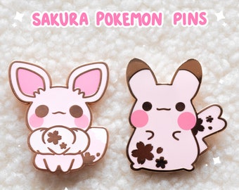 Sakura Pikachu und Eevee Hard Emaille Pins