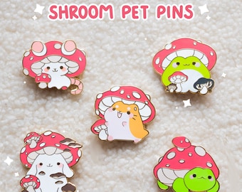 Pines de esmalte duro de mascota con brotes de hongo