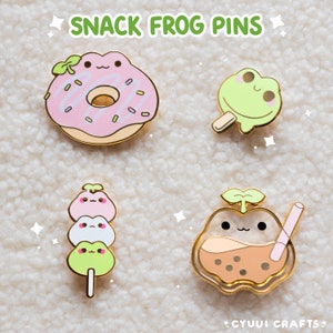 Snack Frog Sprout Pets Hard Enamel Pins